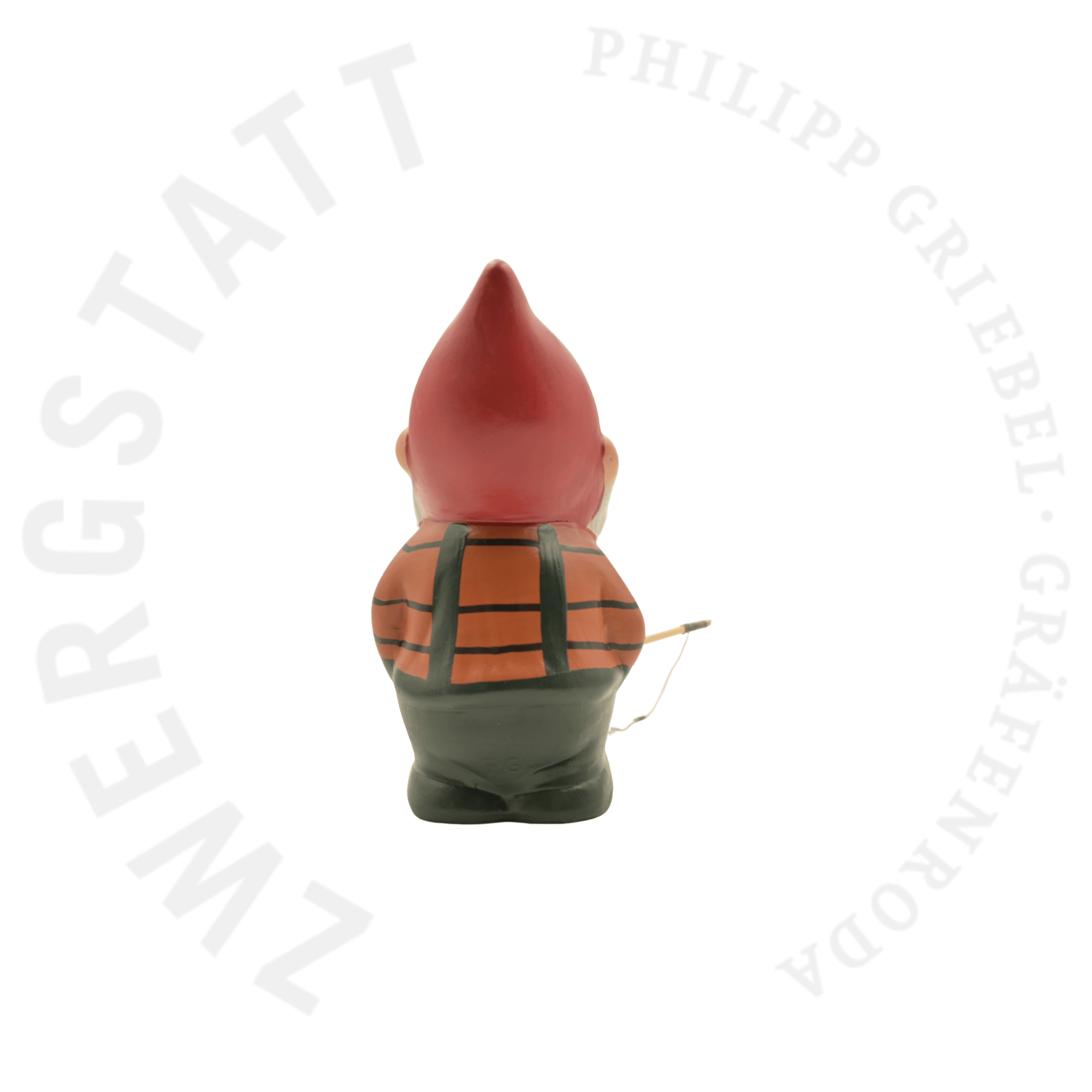 Garden Gnome Bert the Angler – rear view