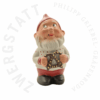 Garden gnome Bert with chocolate pretzel – handmade ceramic gnome from Germany