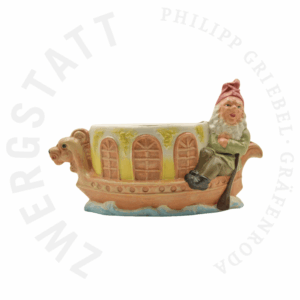 Cache-pot gondole avec nain de jardin – vue de face